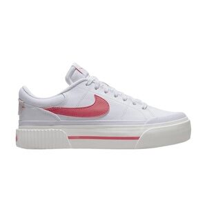 Nike Court Legacy Lift White and Coral Sneakers